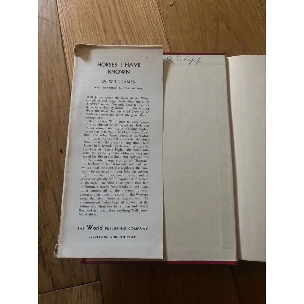 Horses I Have Known by Will James Hardcover with Dust Jacket